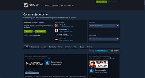 steam community website.